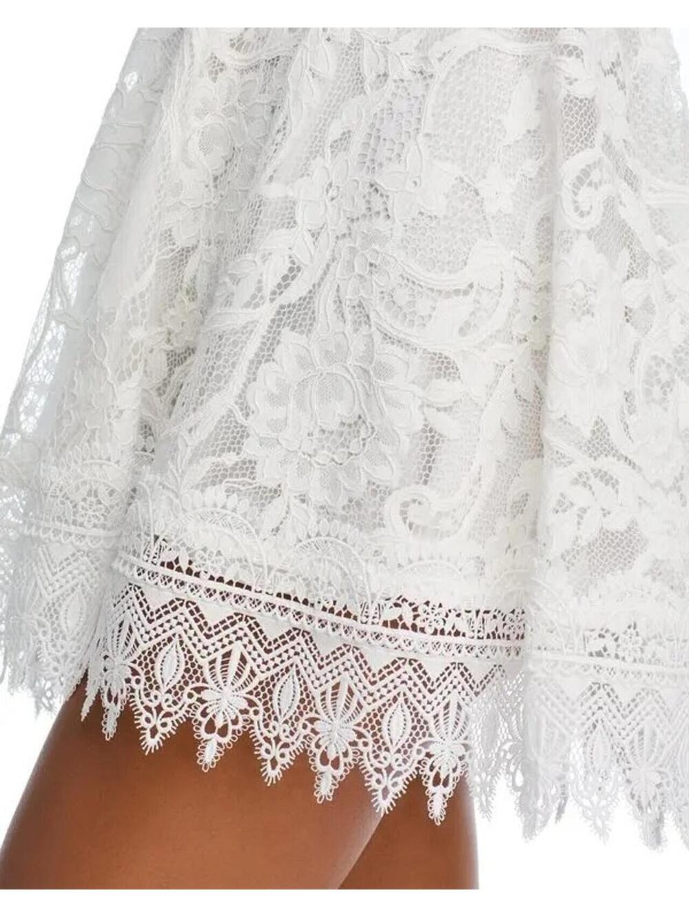 395$ Waimari Square Neck Havana Lace Mini Dress Women's Size L White - Picture 6 of 11